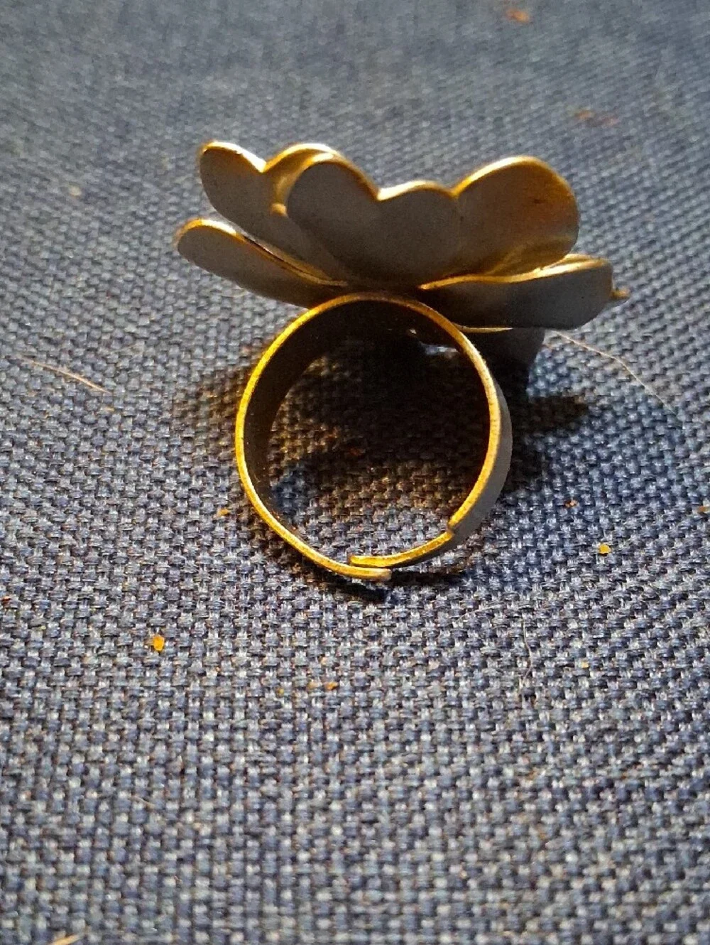 Silver Floral Statement Ring with Moonstone Center - Women Jewelry
